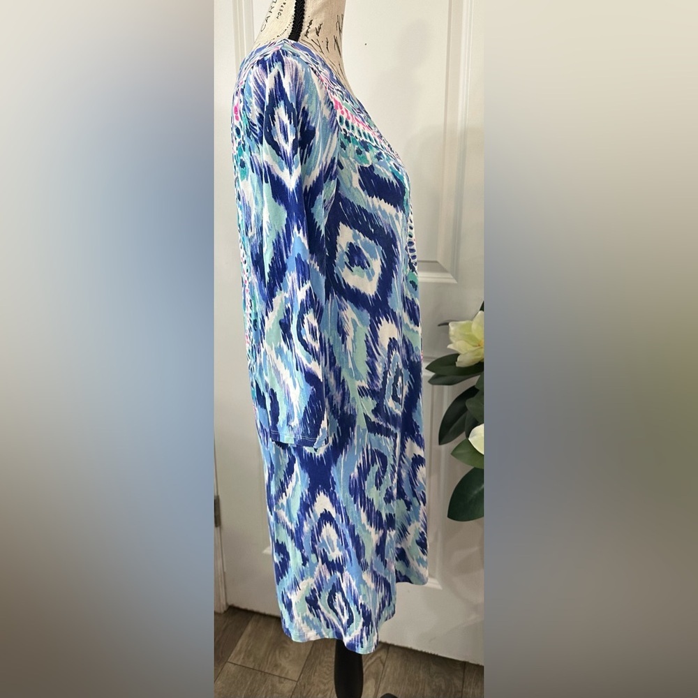 💙 Lilly Pulitzer Ophelia Swing Dress – Blue Swish “Skipped a Beach” Print 💙🌴 - Picture 12 of 16
